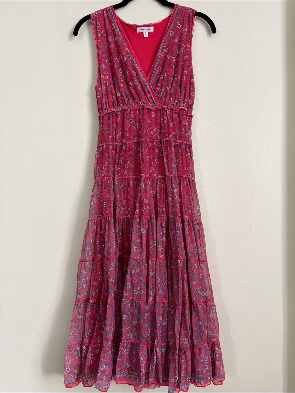Max Studio tiered floral dress size Small